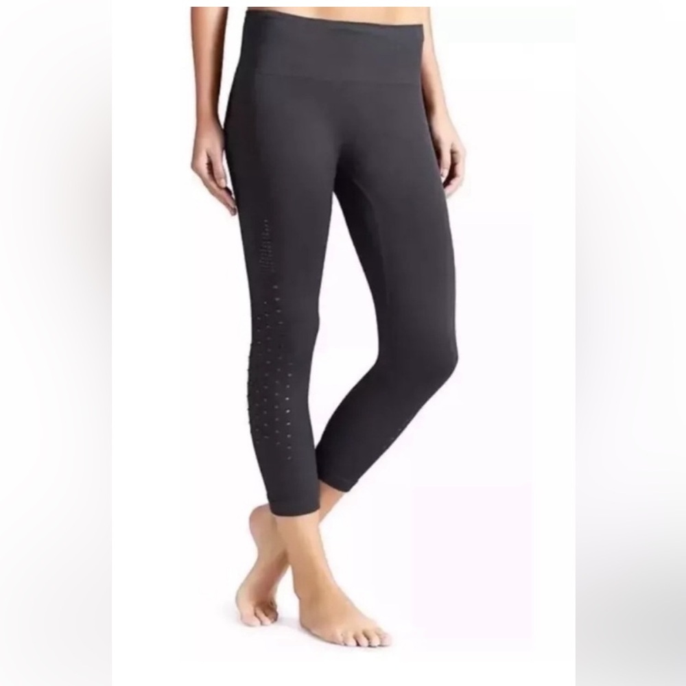 Athleta Black Power Through Mesh Capri Crop Legging - Size Small